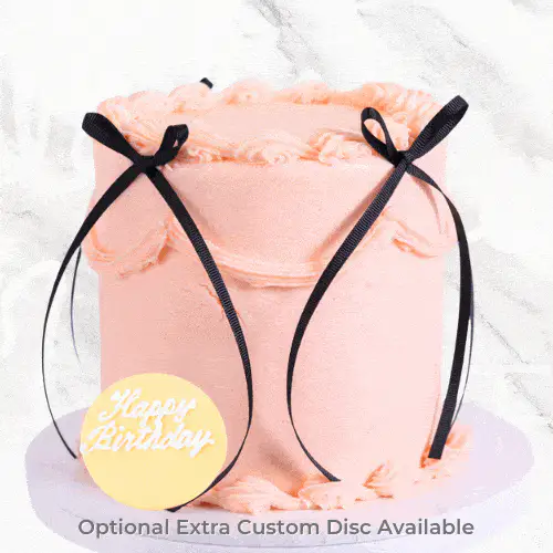Black Pink Vintage Ribbon Cake - Image 4