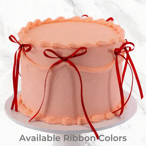 Black Pink Vintage Ribbon Cake - Image 5