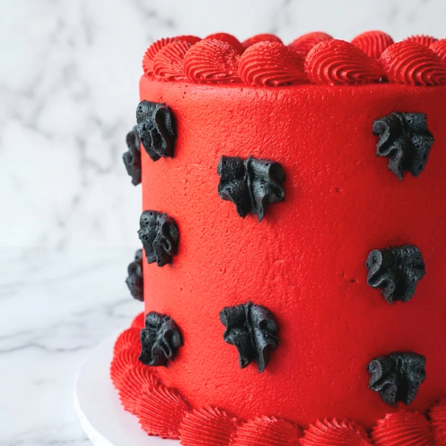 Buttercream Ribbon Vintage in Red Cake - Image 2