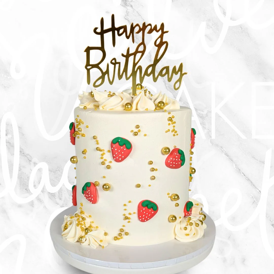 Champagne Bubbles and Strawberries Cake