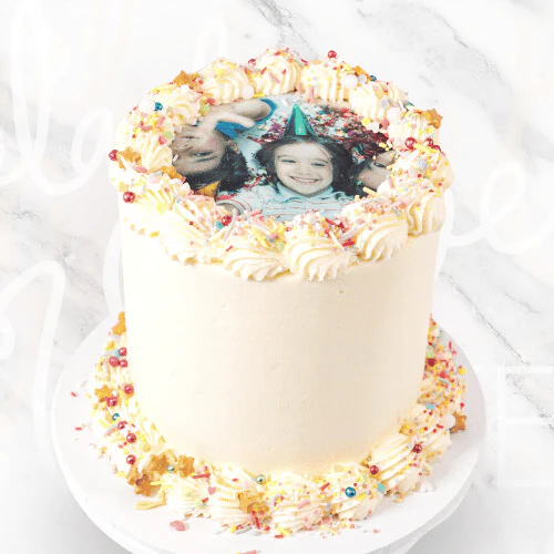 LOW GLUTEN Pastel Sprinkles Photo Image Cake