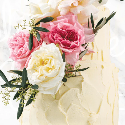 Multi Tier Rustic Stucco Wedding Cake - Image 3