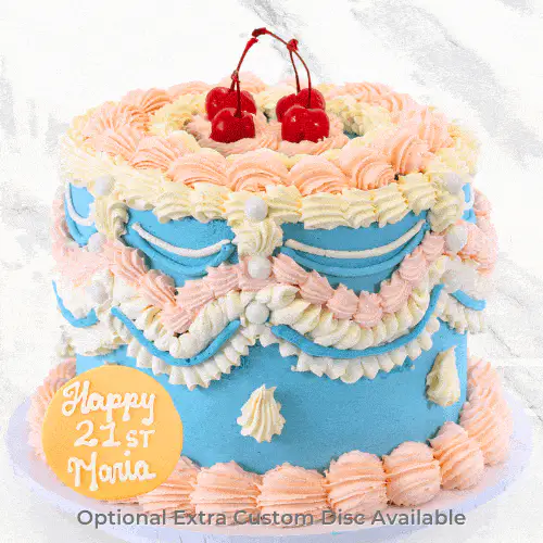Vintage Gender Reveal Cake - Image 4